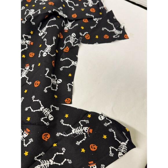 Halloween Cotton Fabric Pieces- Dancing Skeletons & Pumpkins on Black - Picture 5 of 14